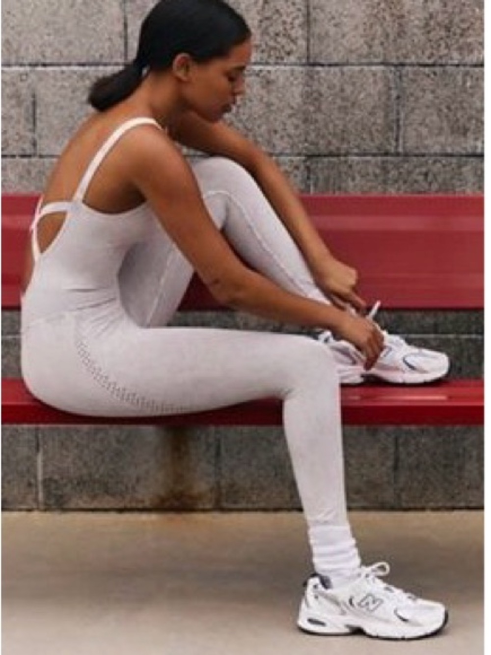 Free People Seamless Light Gray Leggings Jumpsuit